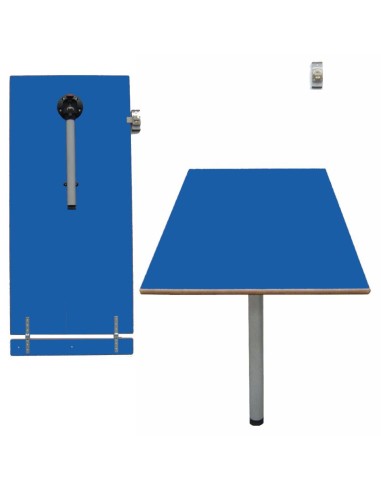 Mesa abatible pared Azul / Patas Gris - 54 cm....