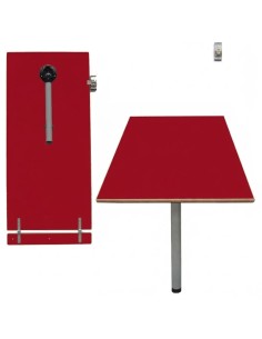 Mesa abatible pared Rojo / Patas gris - 60 cm. de alto