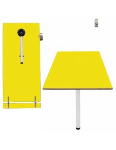Mesa abatible pared Amarillo / Patas Blancas - 54 cm. de...