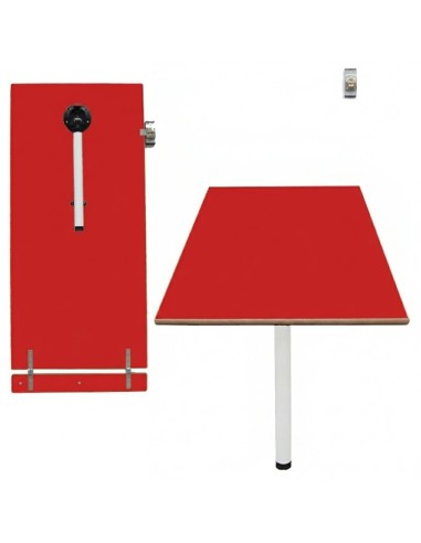 Mesa abatible pared Rojo / Patas Blancas - 54...