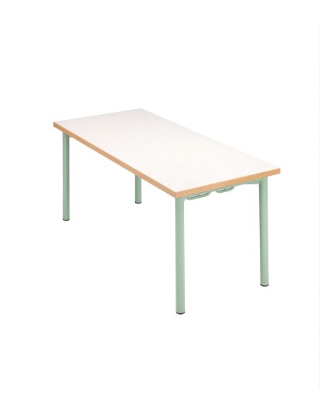 Mesa de comedor infantil Blanco Roto / Patas Verdes
