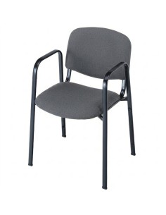 Sillón tela profesor con brazos - Gris / Estructura Negra