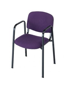 Sillón tela profesor con brazos - Morado / Estructura Negra