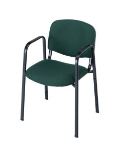 Sillón tela profesor con brazos - Verde / Estructura Negra
