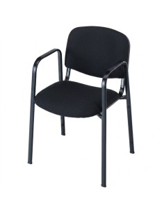 Sillón tela profesor con brazos - Negro / Estructura Negra