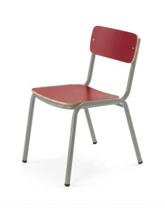 Silla preescolar Rojo / Patas Gris - 32 cm. de alto