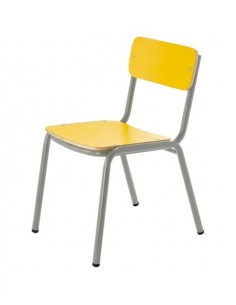 Silla preescolar Amarillo / Patas Gris - 36 cm. de alto
