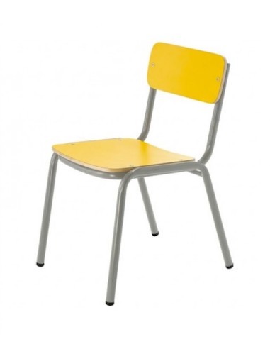 Silla preescolar Amarillo / Patas Gris - 36 cm....
