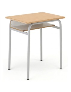 Pupitre cajonera de madera Haya / Patas Gris - 60x40x75 cm.