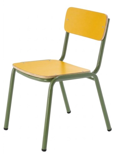 Silla preescolar Amarillo / Patas Verdes - 32...