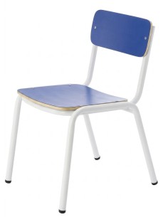 Silla preescolar Azul / Patas Blancas - 36 cm. de alto