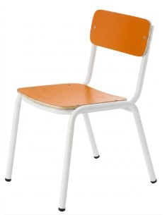 Silla preescolar Naranja / Patas Blancas - 36 cm. de alto