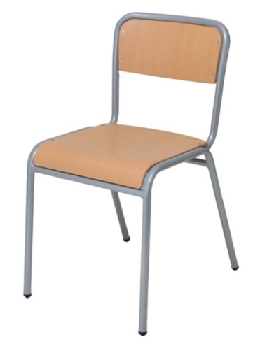Silla E253 Haya / Patas Gris - 36 cm. de alto