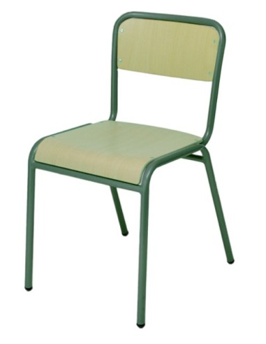 Silla E255 Verde / Patas Verdes - 43 cm. de alto