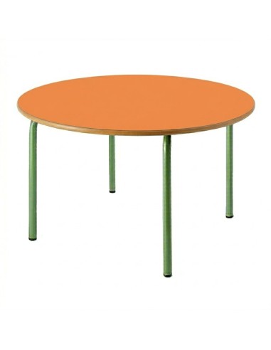 Mesa redonda 120 cm. de ø. Naranja / Patas...