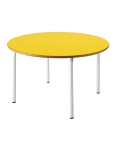 Mesa redonda 120 cm. de ø. Amarillo / Patas Blancas - 46...