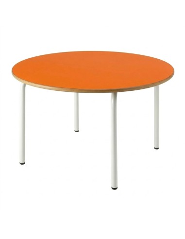 Mesa redonda 120 cm. de ø. Naranja / Patas...