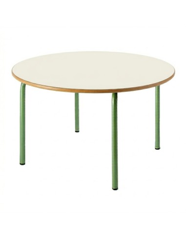 Mesa redonda 120 cm. de ø. Blanco Roto - Patas...