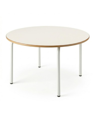 Mesa redonda 120 cm. de ø. Blanco Roto / Patas...