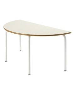 Mesa semicircular 120x60 cm. Blanco Roto / Patas Blancas...