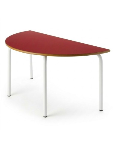 Mesa semicircular 120x60 cm. Rojo / Patas...