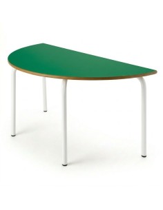 Mesa semicircular 120x60 cm. Verde Preescolar / Patas...