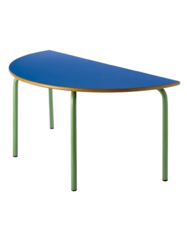 Mesa semicircular 120x60 cm. Azul / Patas...