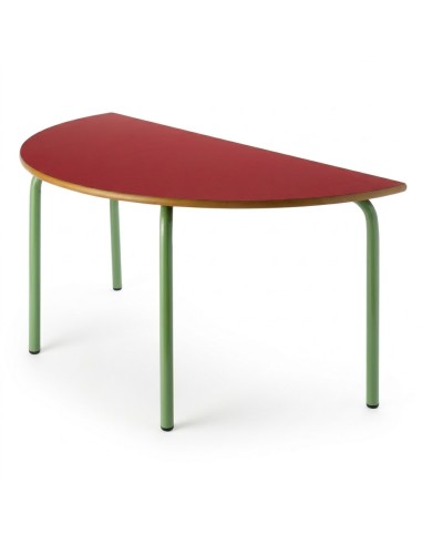 Mesa semicircular 120x60 cm. Rojo / Patas...