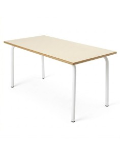 Mesa rectangular 120x60 cm. Blanco Roto / Patas Blancas -...