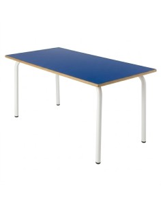 Mesa rectangular 120x60 cm. Azul / Patas Blancas - 54 cm....