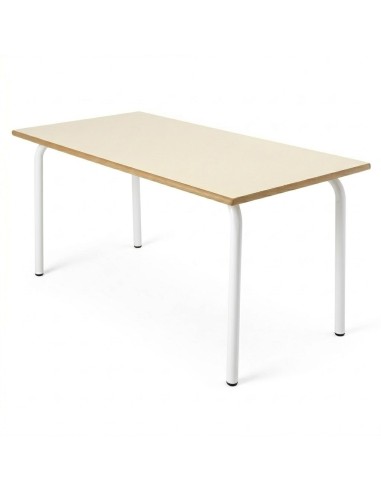 Mesa rectangular 120x60 cm. Blanco Roto / Patas...