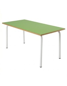 Mesa rectangular 120x60 cm. Verde Pistacho / Patas...