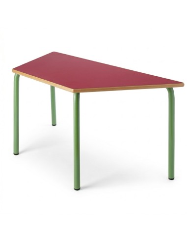 Mesa trapezoidal 110x55x55 cm. Rojo / Patas...