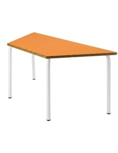 Mesa trapezoidal 120x60x60 cm. Naranja / Patas Blancas -...