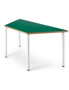 Mesa trapezoidal 120x60x60 cm. Verde Preescolar / Patas...