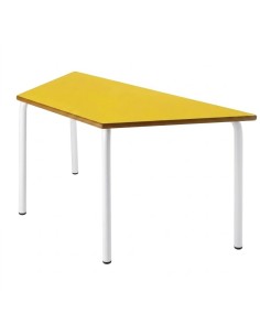 Mesa trapezoidal 120x60x60 cm. Amarillo / Patas Blancas -...