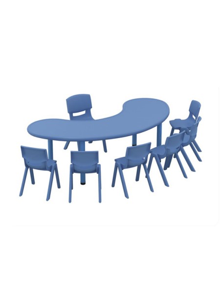 Mesa en U polipropileno Rojo - 46 cm. de alto