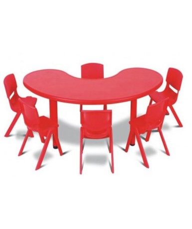 Mesa en U polipropileno Verde - 58 cm. de alto