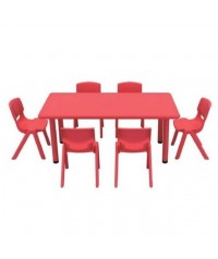 Mesa rectangular polipropileno Azul - 46 cm. de alto