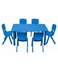 Mesa rectangular polipropileno Rojo - 52 cm. de alto