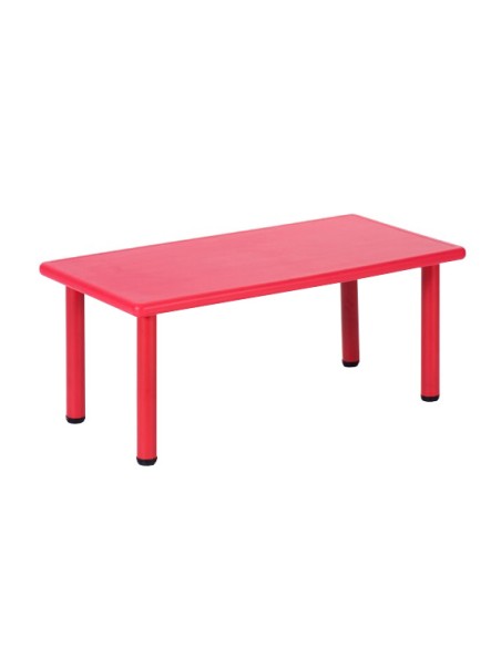 Mesa rectangular polipropileno Rojo - 58 cm. de alto