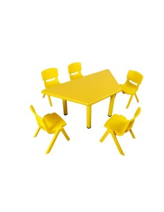 Mesa trapezoidal polipropileno Amarillo - 52 cm. de alto 2