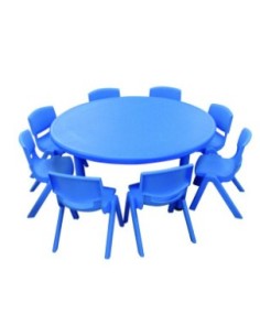 Mesa redonda polipropileno Azul - 46 cm. de alto. 2