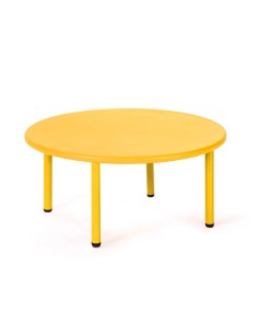 Mesa redonda polipropileno Amarillo - 58 cm. de alto