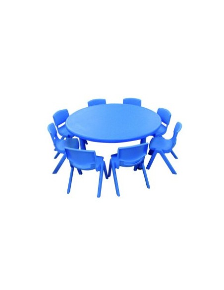 Mesa redonda polipropileno Azul - 58 cm. de alto