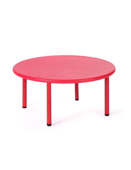 Mesa redonda polipropileno Rojo - 58 cm. de alto