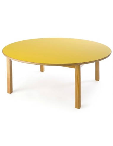Mesa redonda madera 120 cm. de ø. Amarillo - 54...