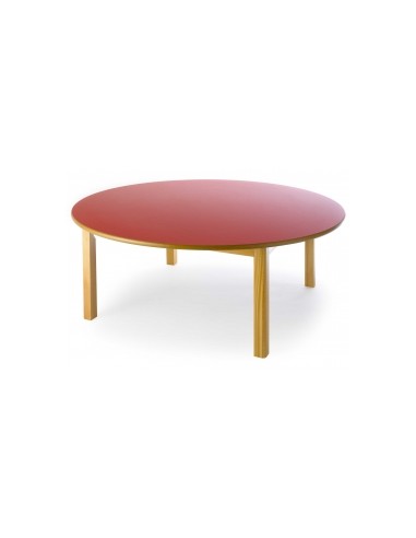 Mesa redonda madera 120 cm. de ø. Rojo - 40 cm....