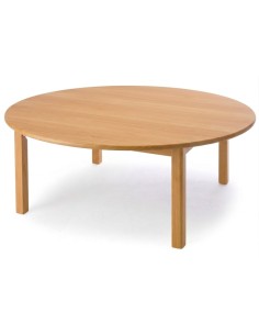 Mesa redonda madera 120 cm. de ø. Haya - 54 cm. alto
