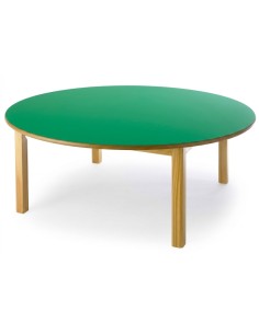 Mesa redonda madera 120 cm. de ø. Verde Preescolar - 54...